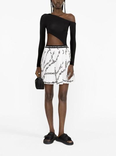 VERSACE JEANS COUTURE Necklace-print pleated miniskirt outlook