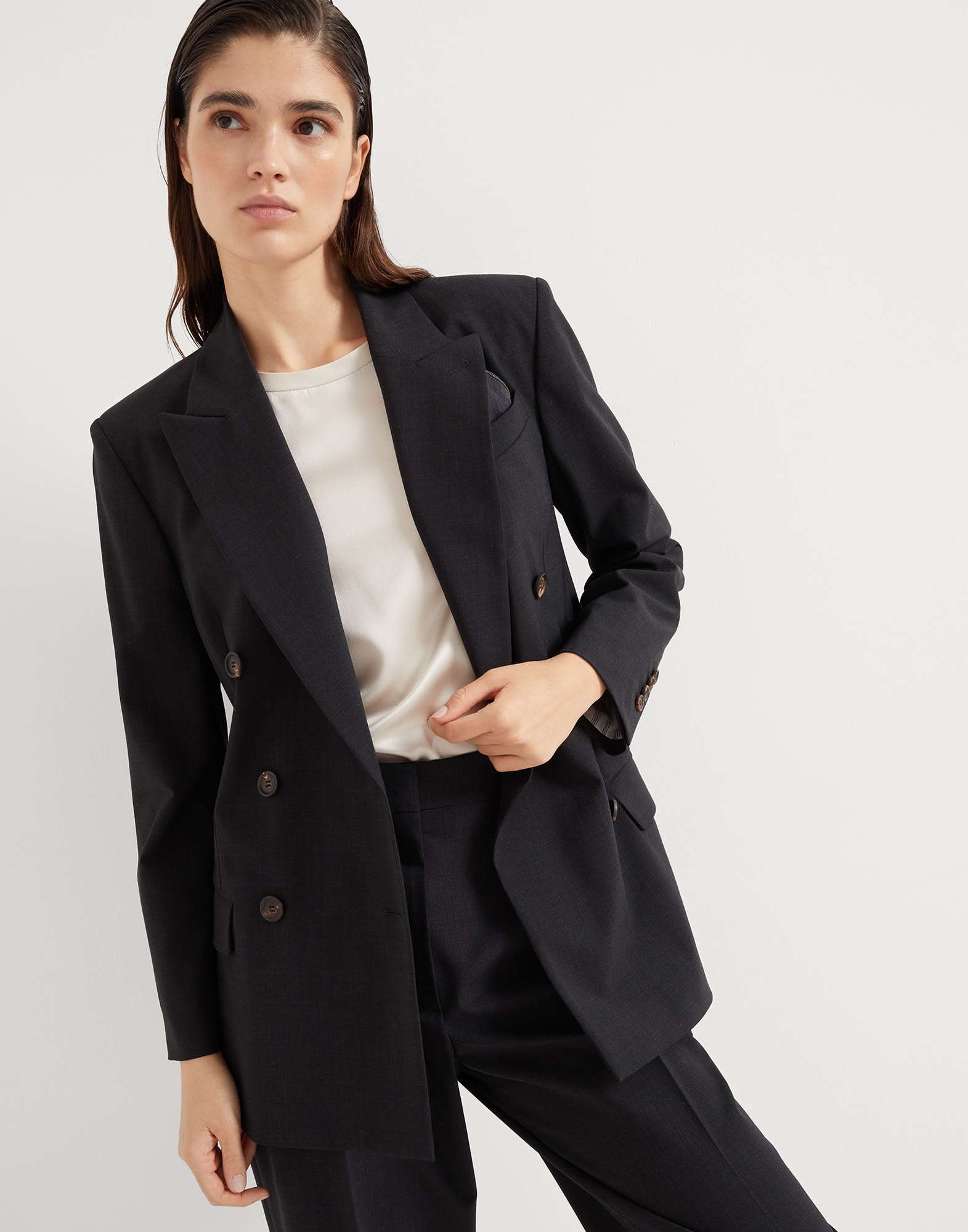 Tropical luxury wool blazer with monili - 4
