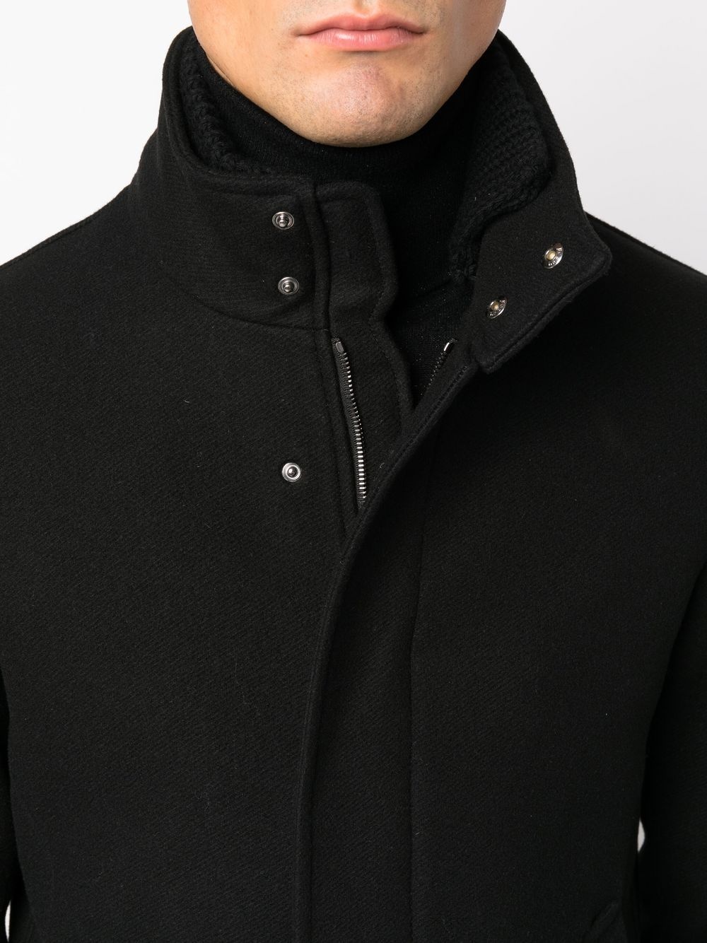 single-breasted fitted coat - 5