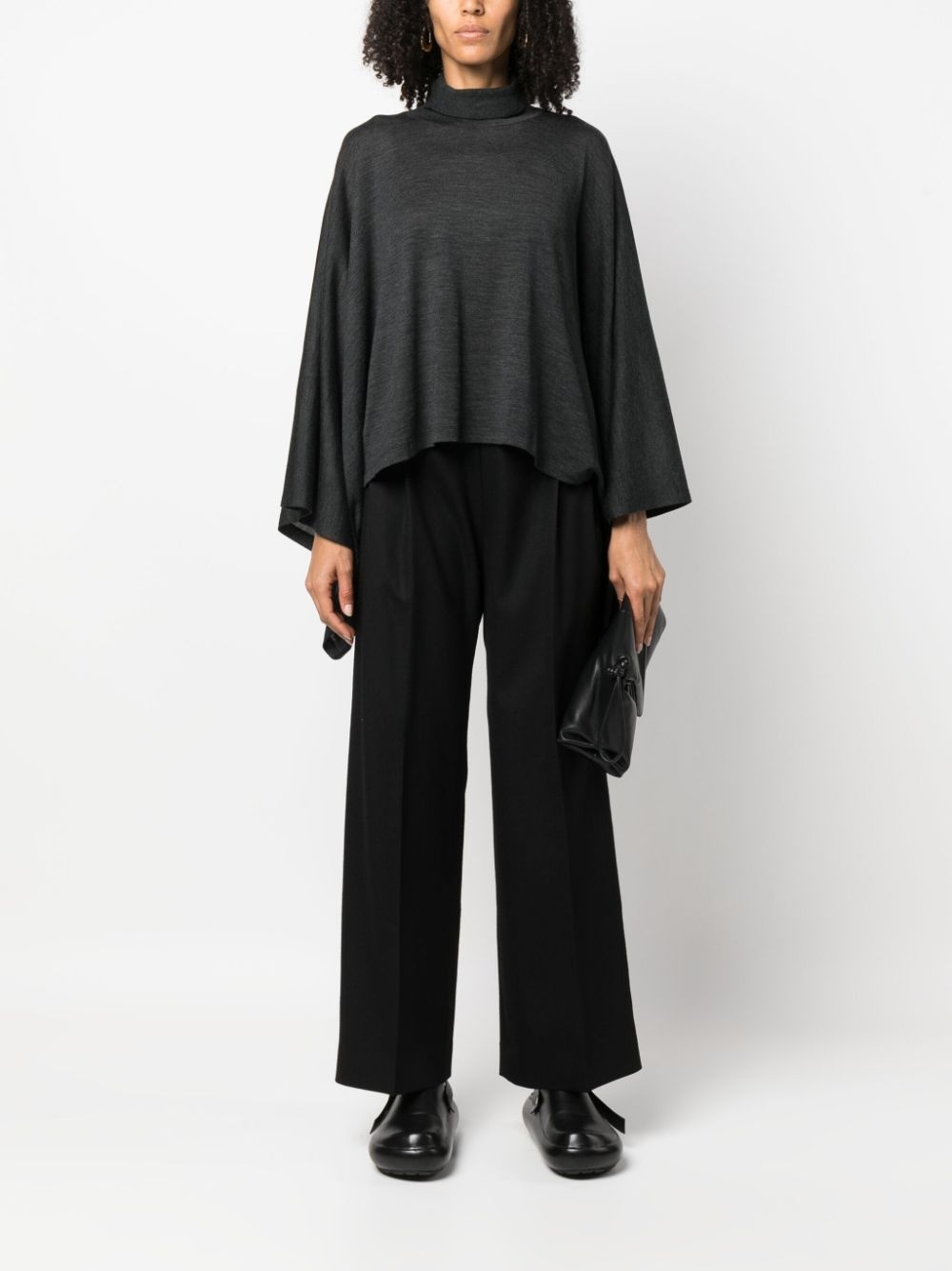mock-neck wool jumper - 2