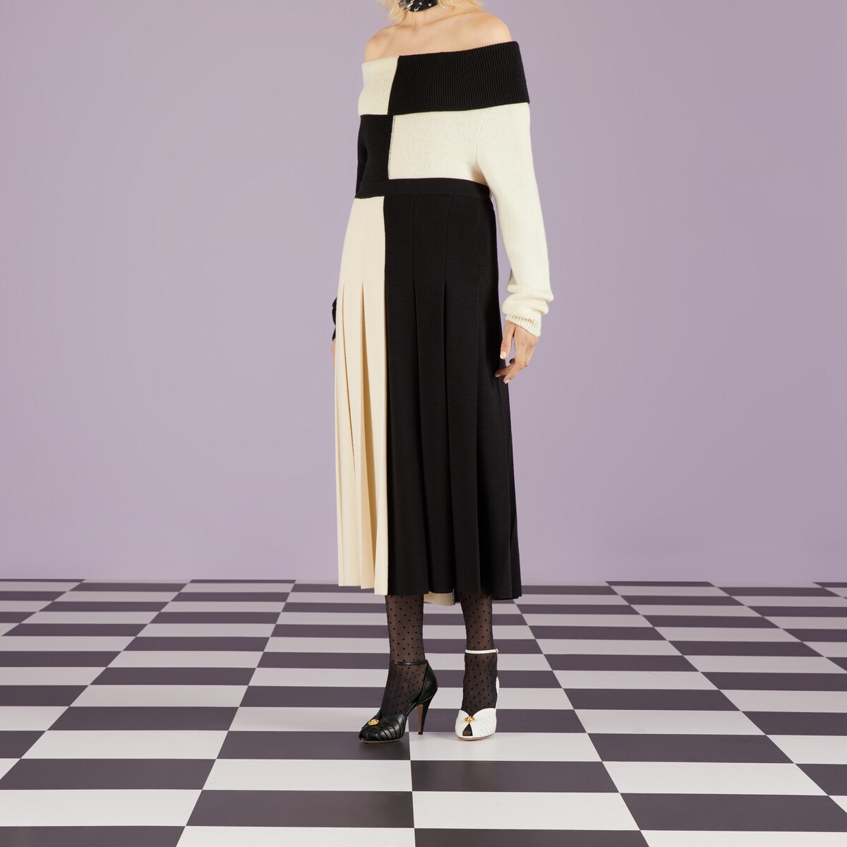 Fine wool bicolor skirt - 6
