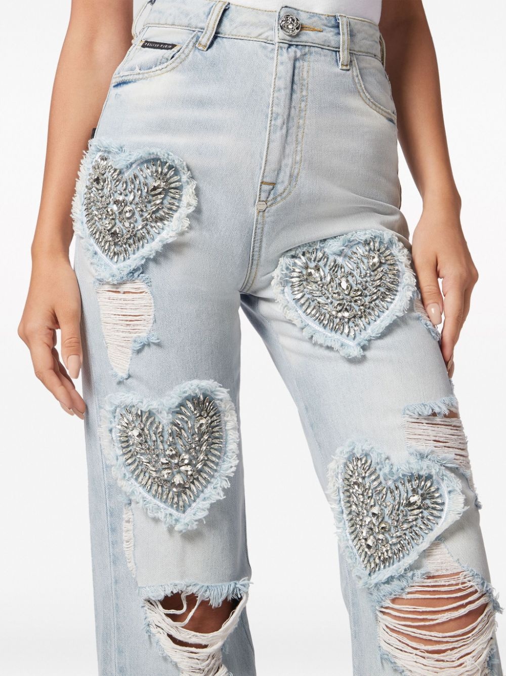 Heart high-rise wide-leg jeans - 5