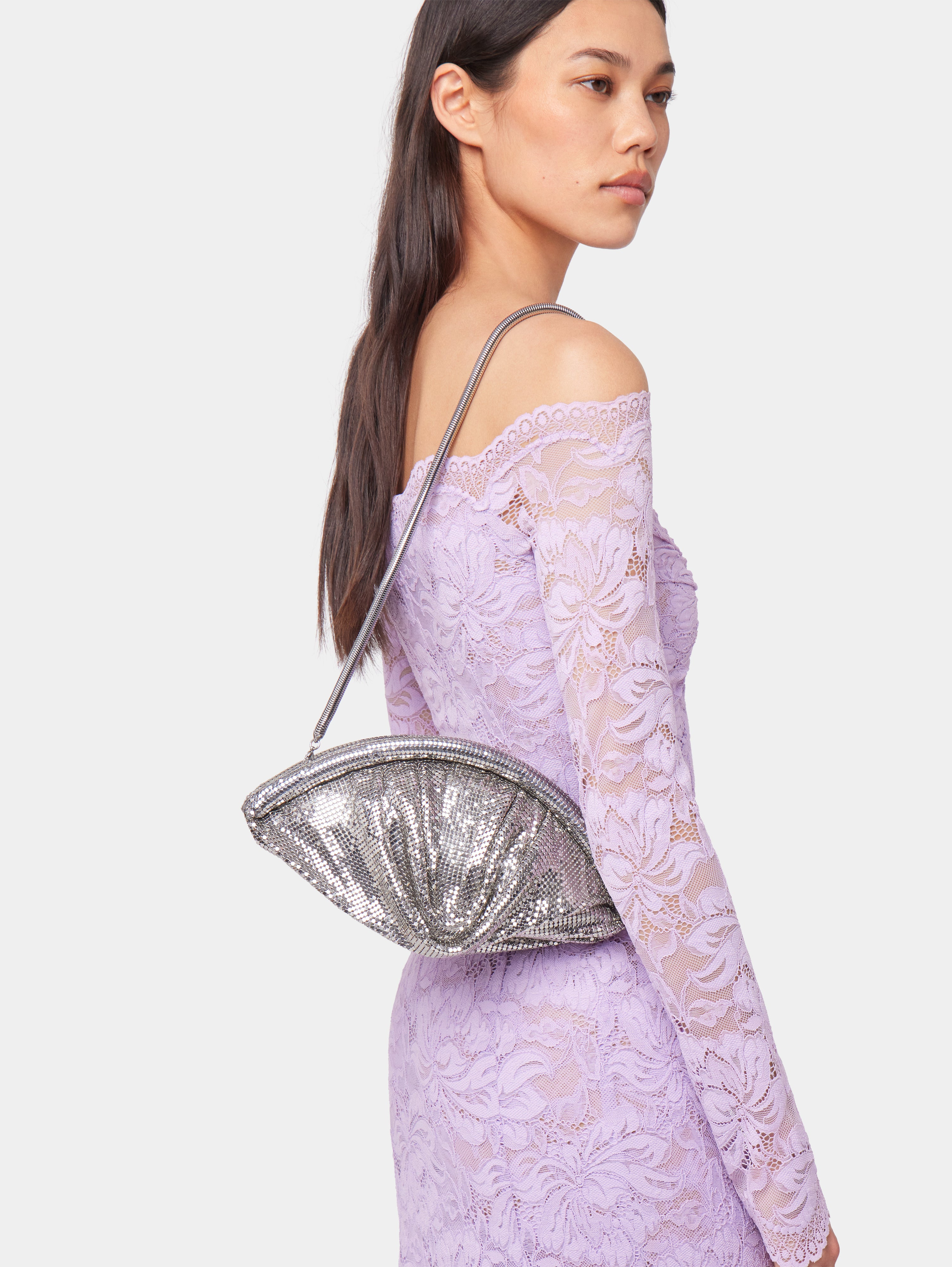 SILVER MESH NIGHT CLUTCH - 2