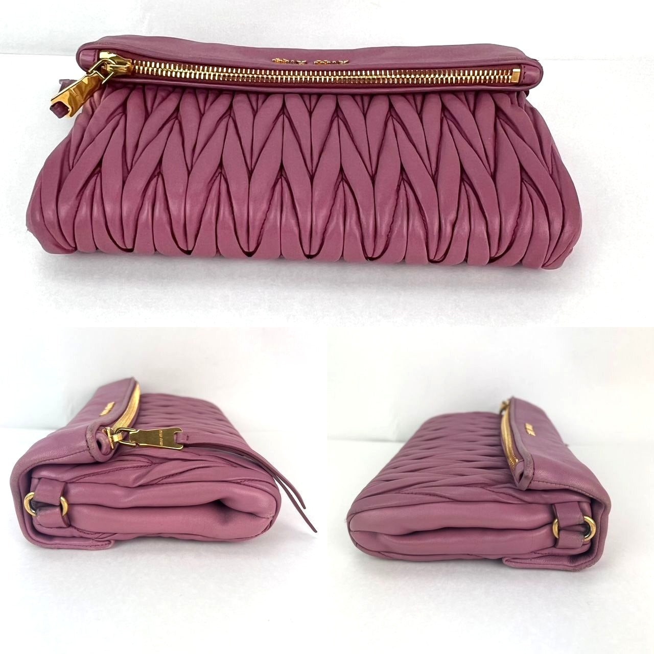 Miu MIU Matelasse Pink Nappa Leather Shoulder Bag - 7