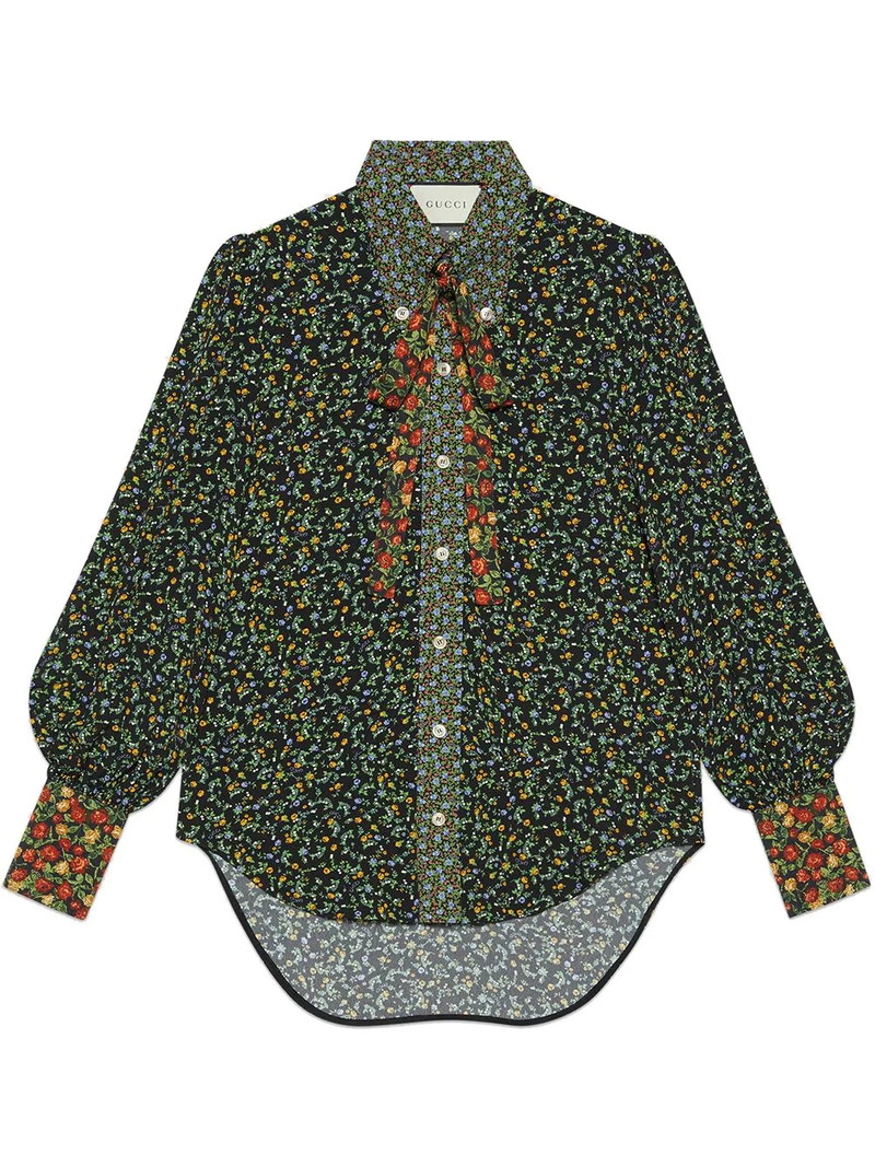 x Liberty floral bow detail shirt - 1