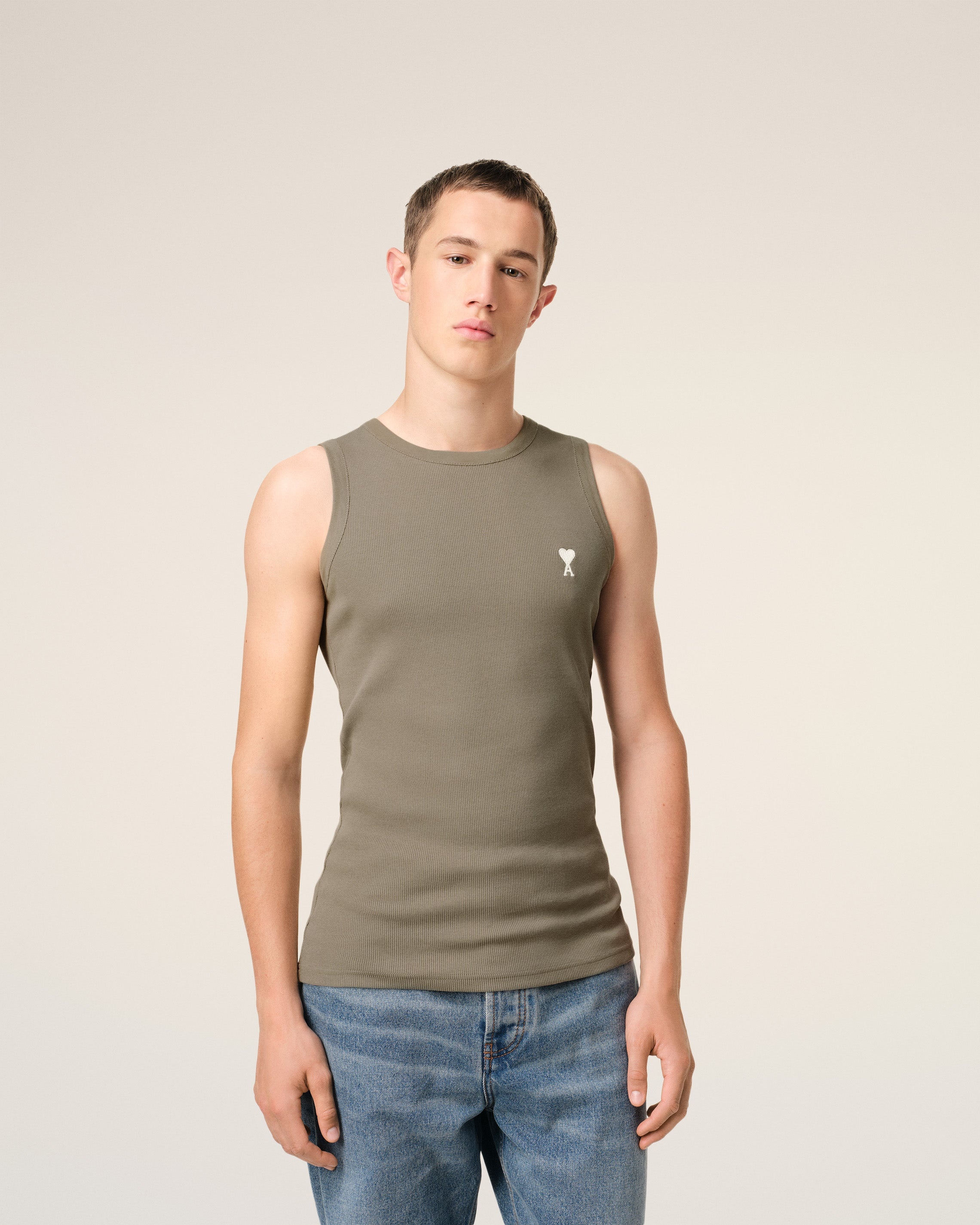 GREEN COTTON RIB AMI DE COEUR TANKTOP - 3