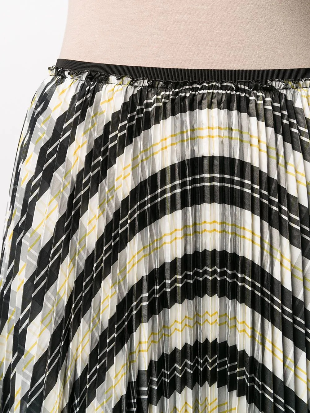 check-print pleated skirt - 5