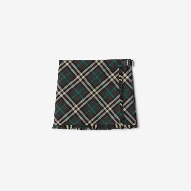 Check Wool Blend Mini Kilt - 1