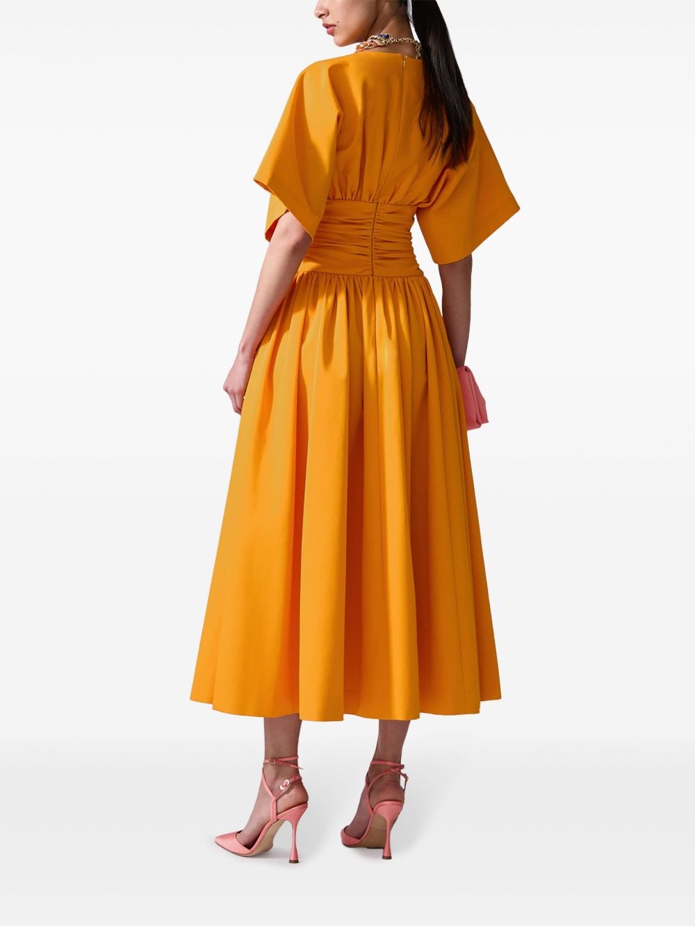 cummerbund-waist midi dress - 3
