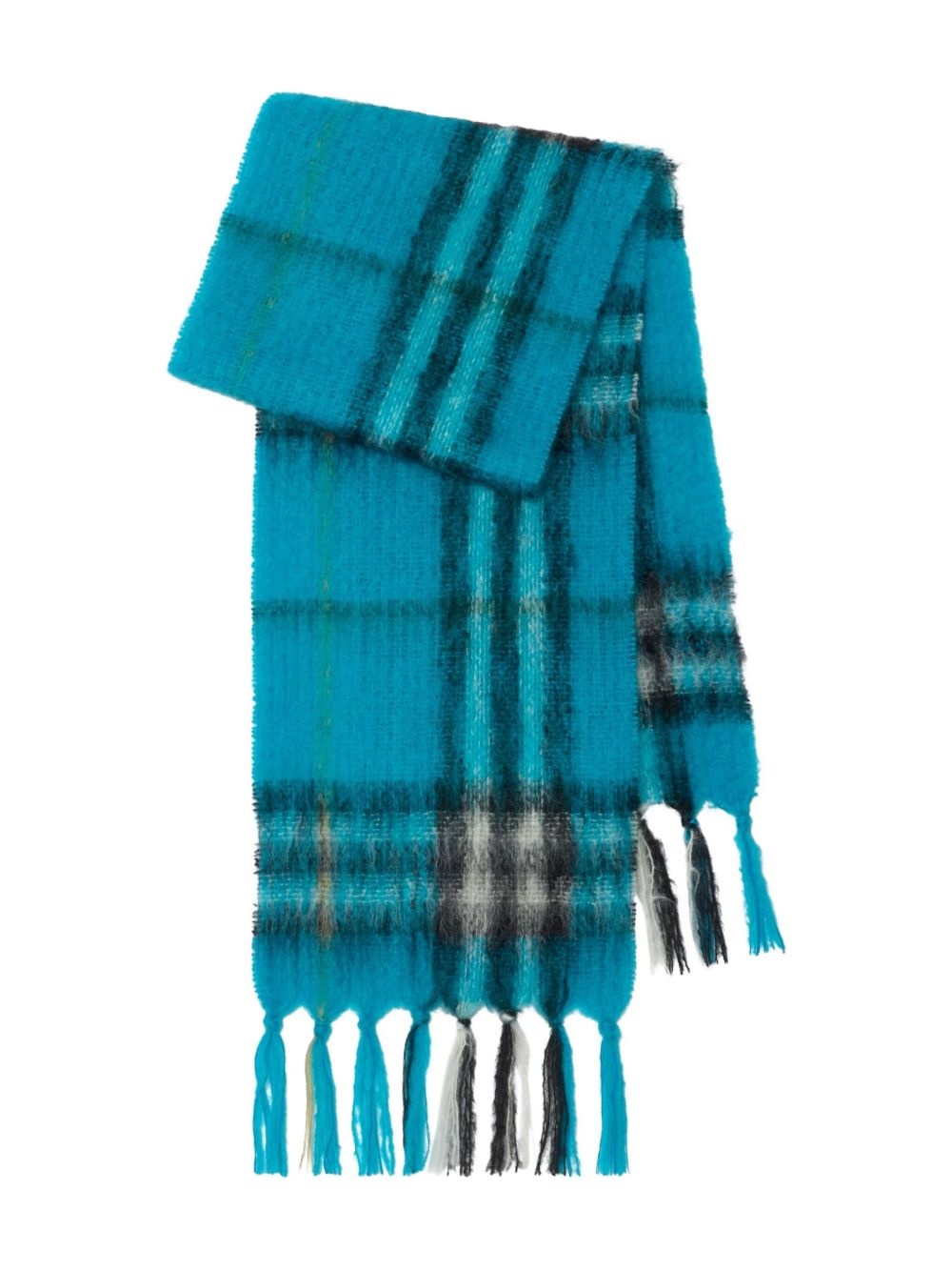 checked mohair scarf - 2