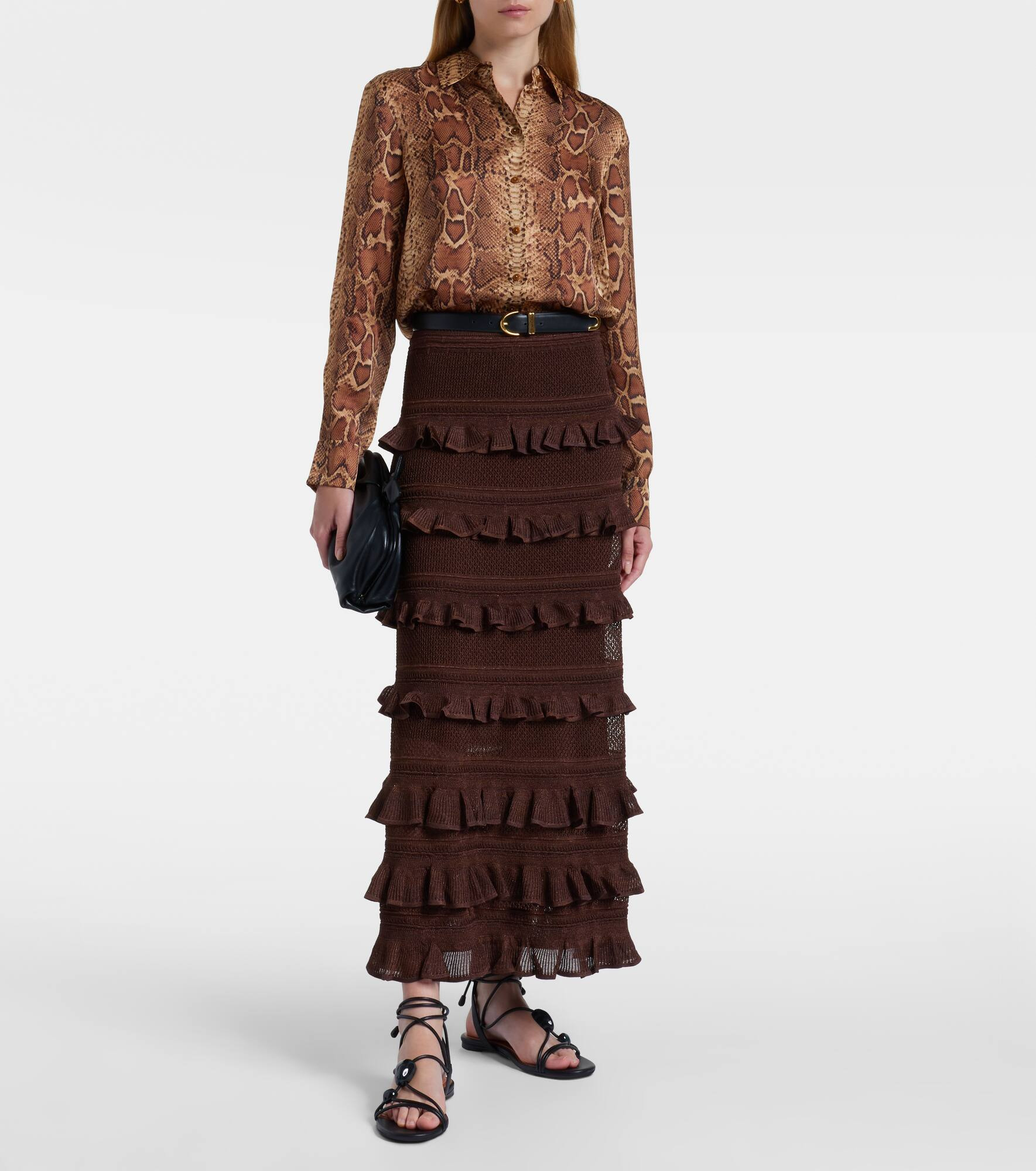 Hypnotic snake-print silk shirt - 2