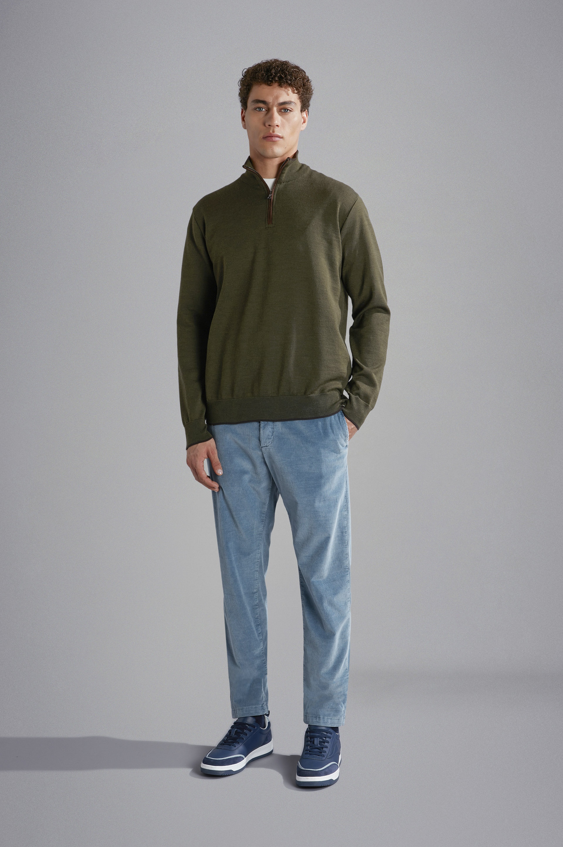 SUMMER WOOL SWEATER WITH ALCANTARA® DETAILS - 2