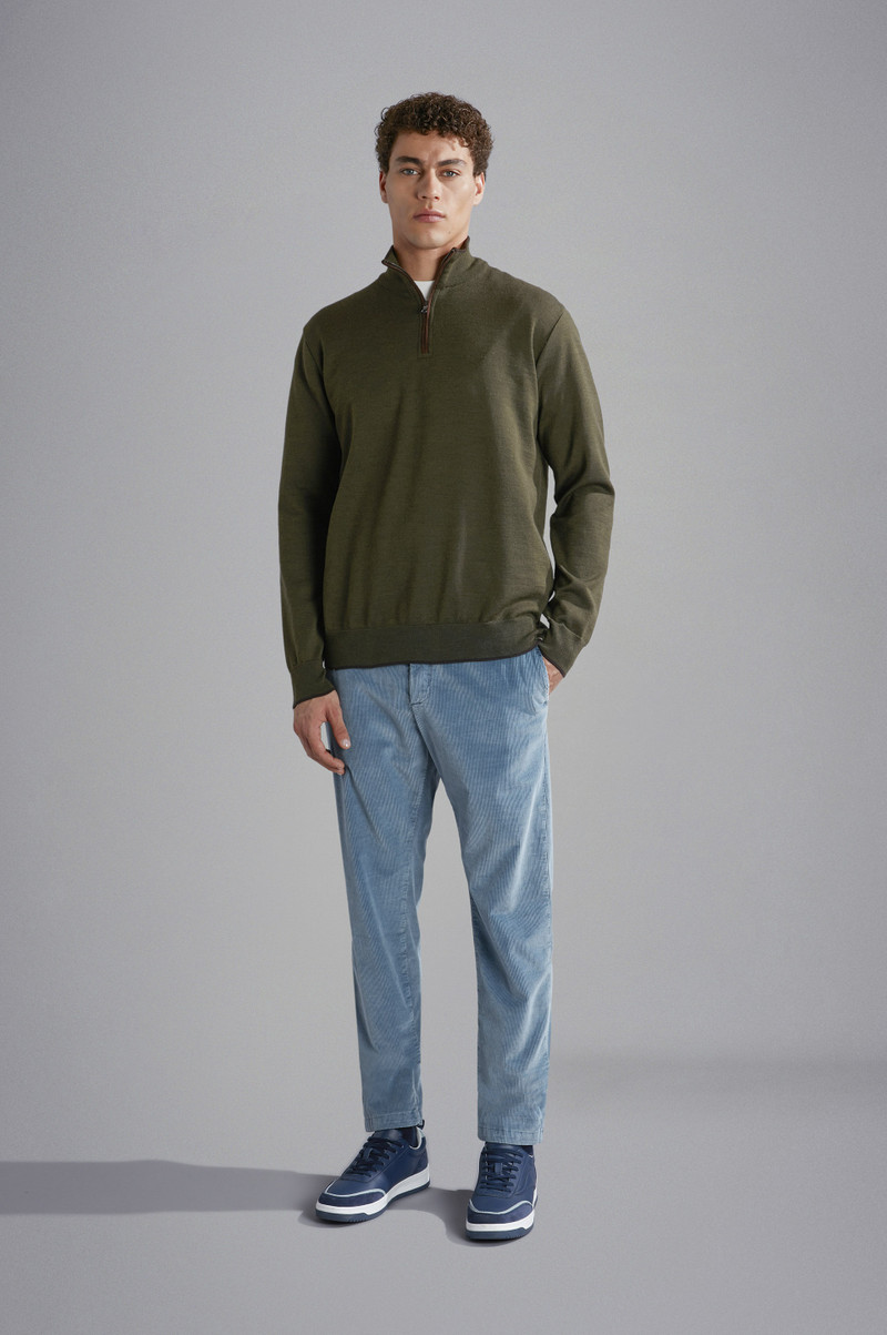 Paul & Shark SUMMER WOOL SWEATER WITH ALCANTARA® DETAILS outlook