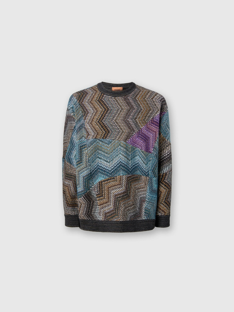 Viscose and lamé wool crewneck sweatshirt 1