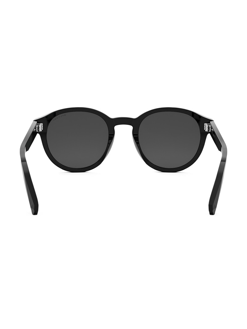 Men's B. Zero1 50MM Round Sunglasses - Black Dark Grey 5