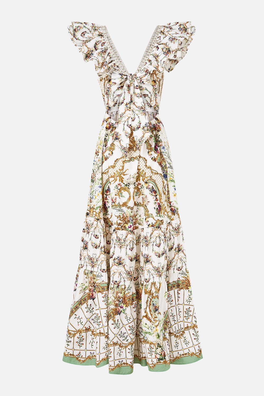 TIERED DRESS WITH NECK FRILL - 8