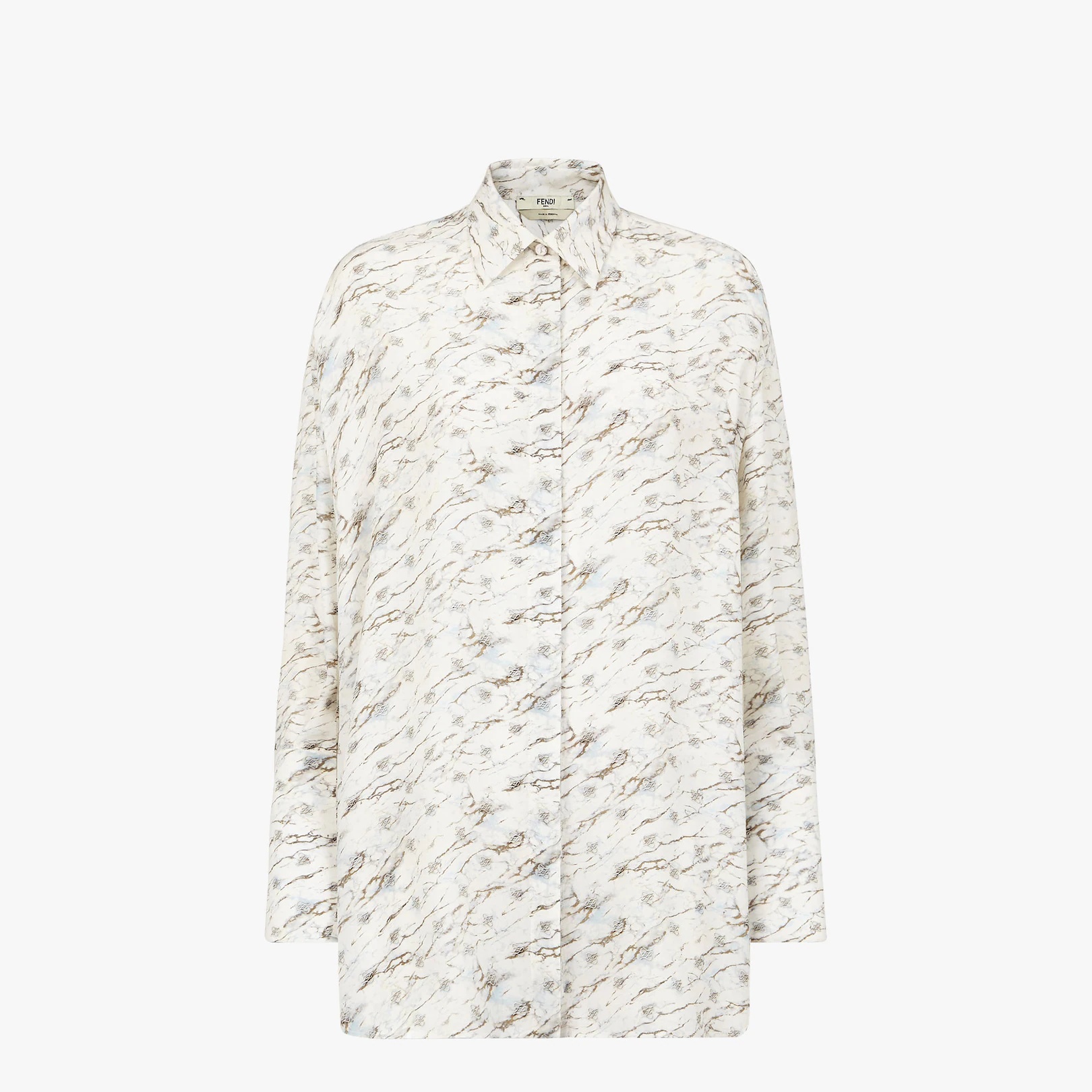 White satin crêpe shirt - 1