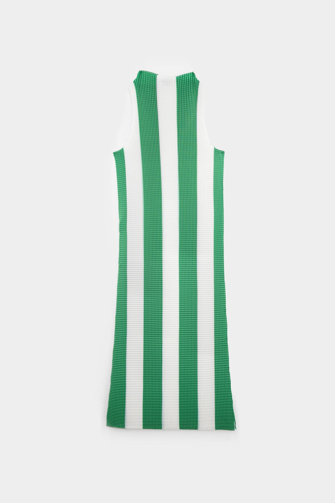 PLEATED TANK DRESS / cream & green stripes - 3