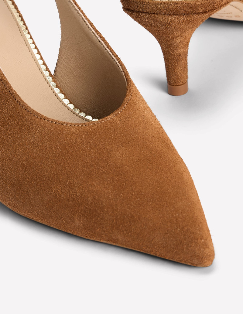 High Cut Slingback Court-Tan 5