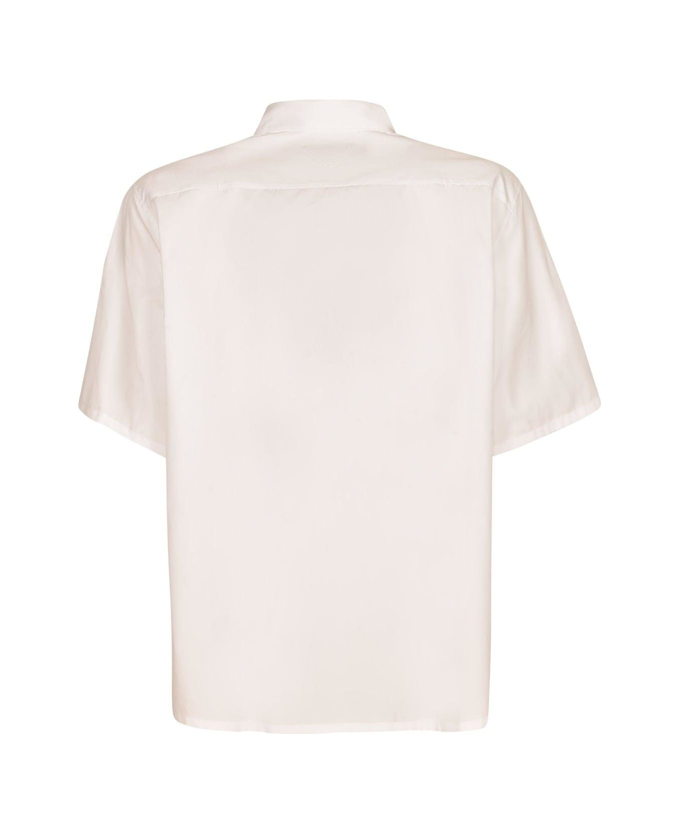 Rose-appliqué Short-sleeved Shirt - 2