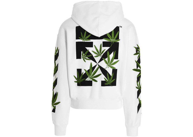 Off-White OFF-WHITE Weed Arrows Over Hoodie White outlook