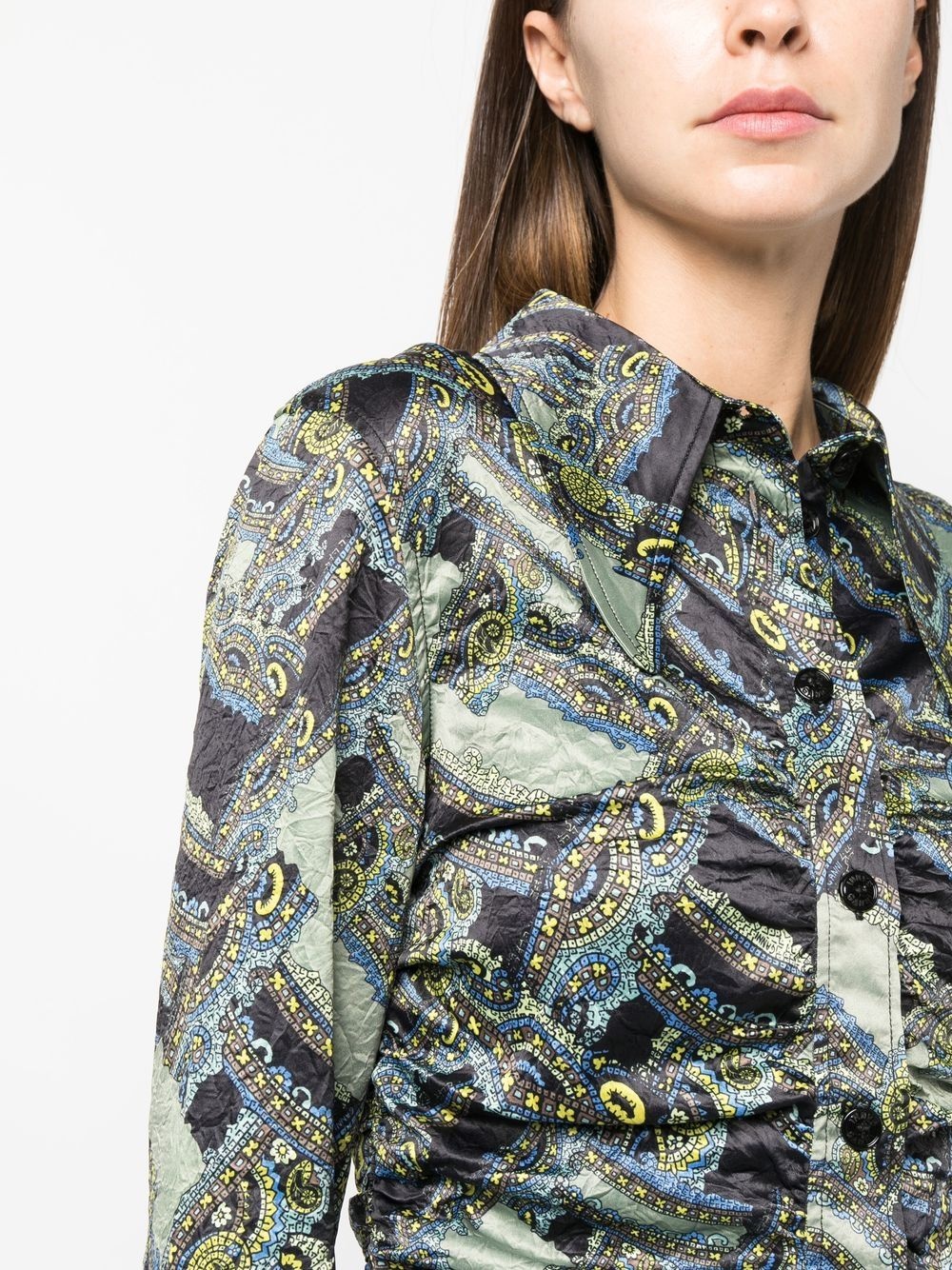 paisley-print button-up dress - 5