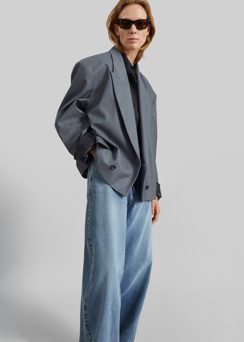 Helna Boxy Cropped Blazer - Grey 5
