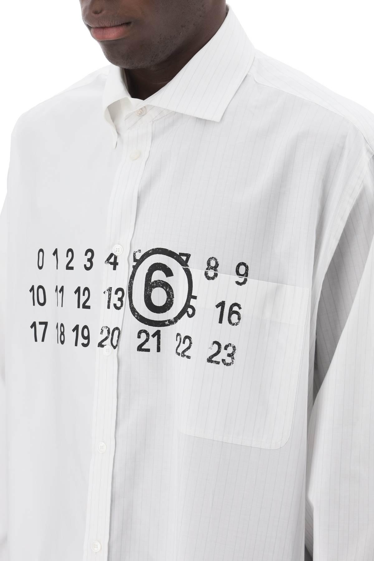 Spliced shirt with numerical graphic - 5