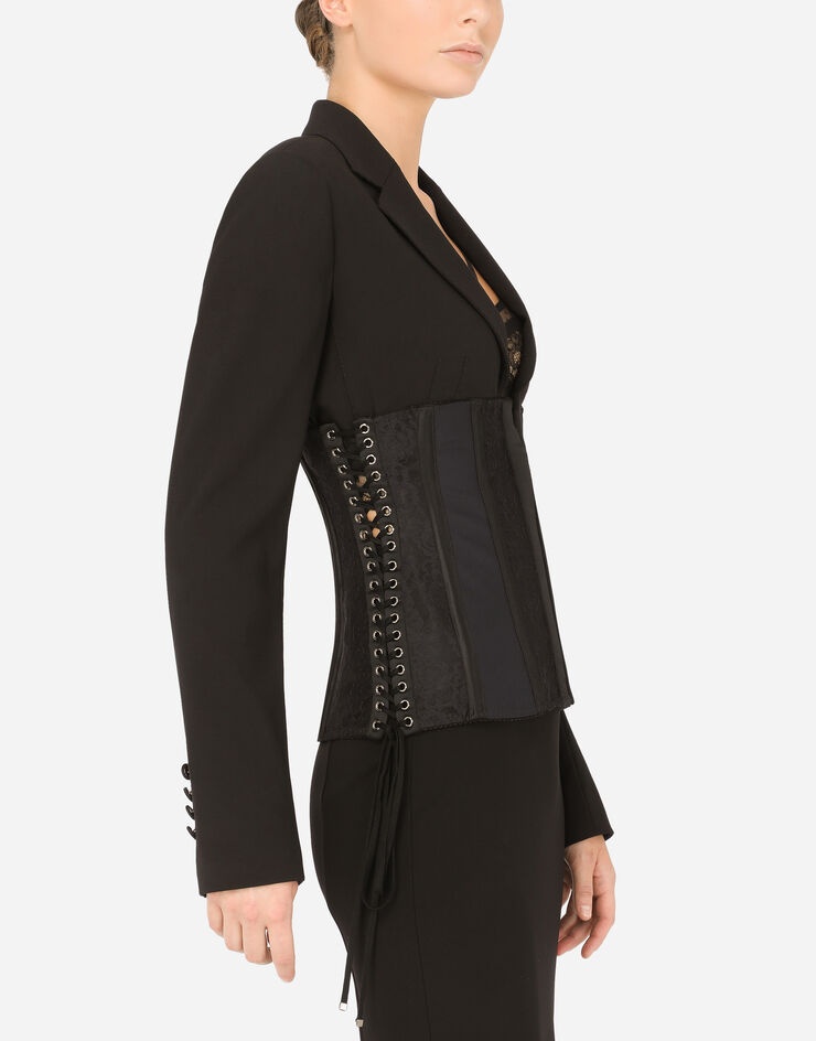 Woolen bustier jacket with lacing - 4