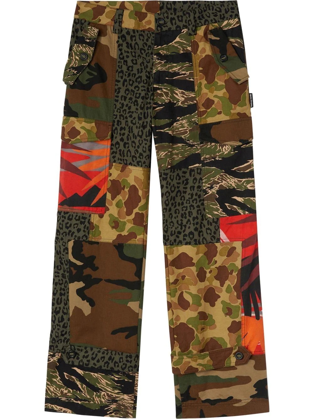 mix-print cargo trousers - 1