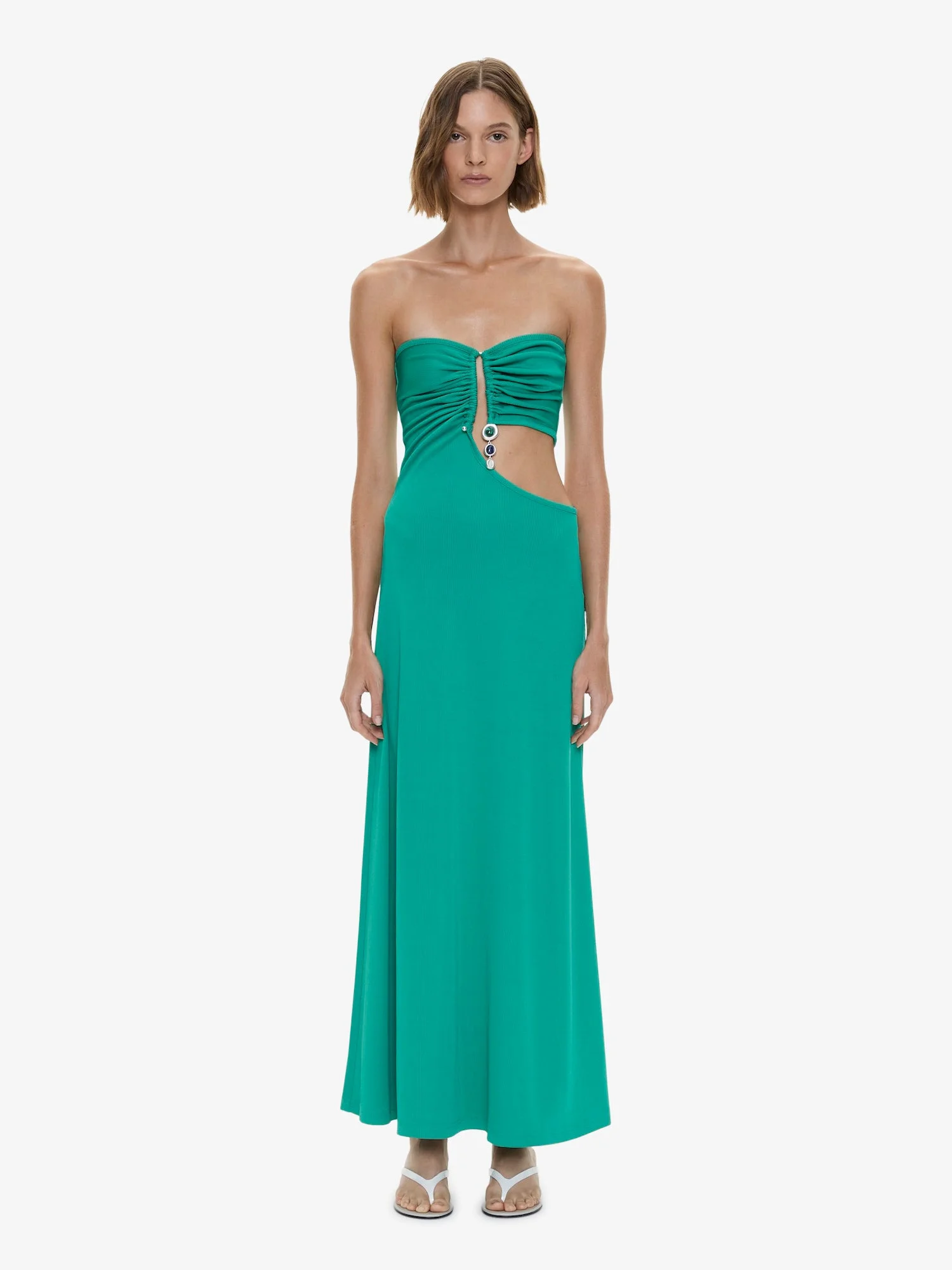 Droplet Crystal Pendant Strapless Dress - 1