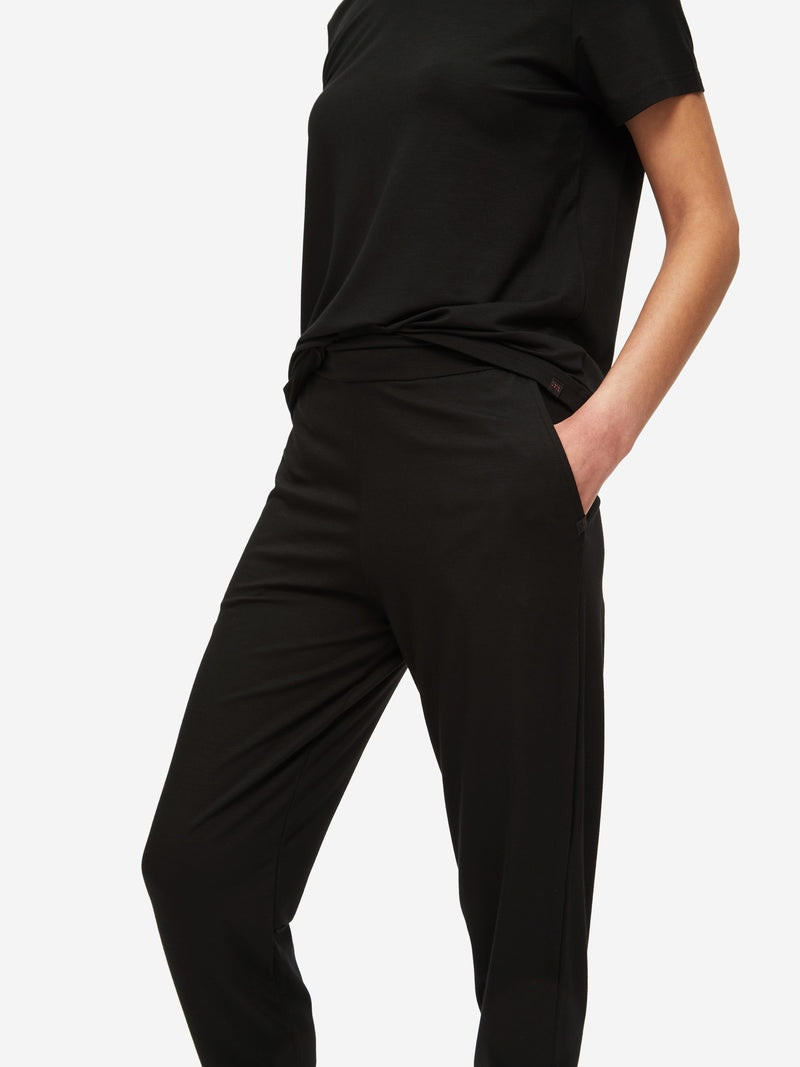Derek Rose Women's Track Pants Basel Micro Modal Stretch Black outlook