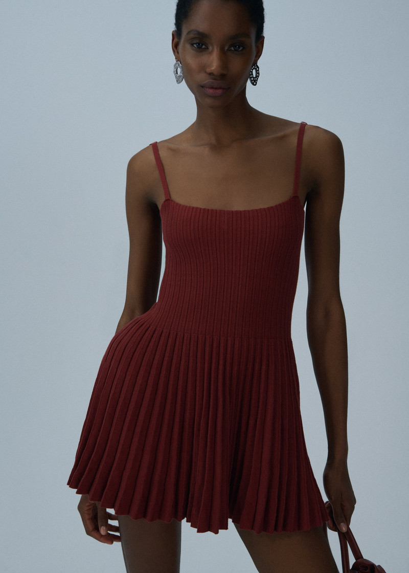 MAGDA BUTRYM Knit skater tank dress in orange outlook