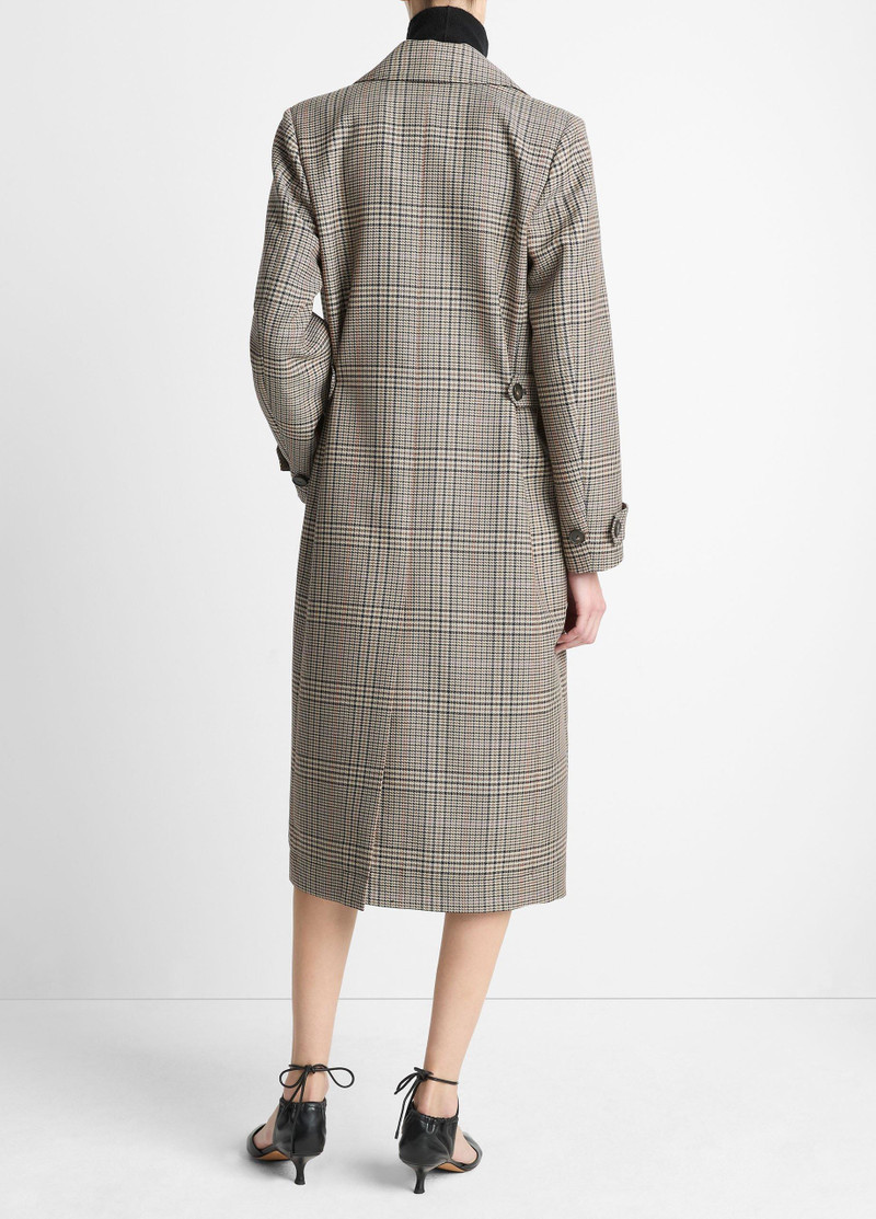Vince Pressed Plaid Wool-Blend Car Coat outlook
