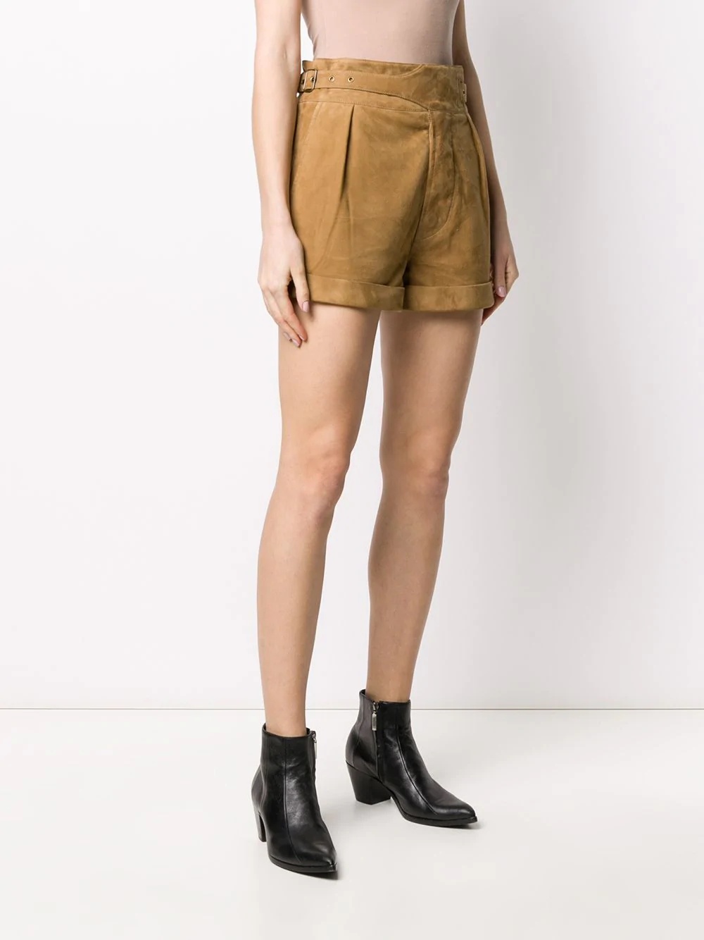 buckle-detail pleated shorts - 3