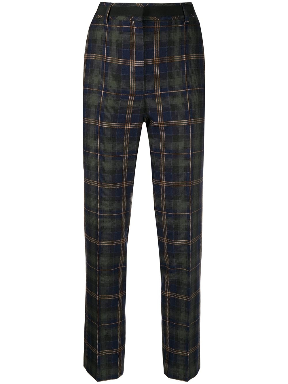 plaid fitted cropped trousers - 1