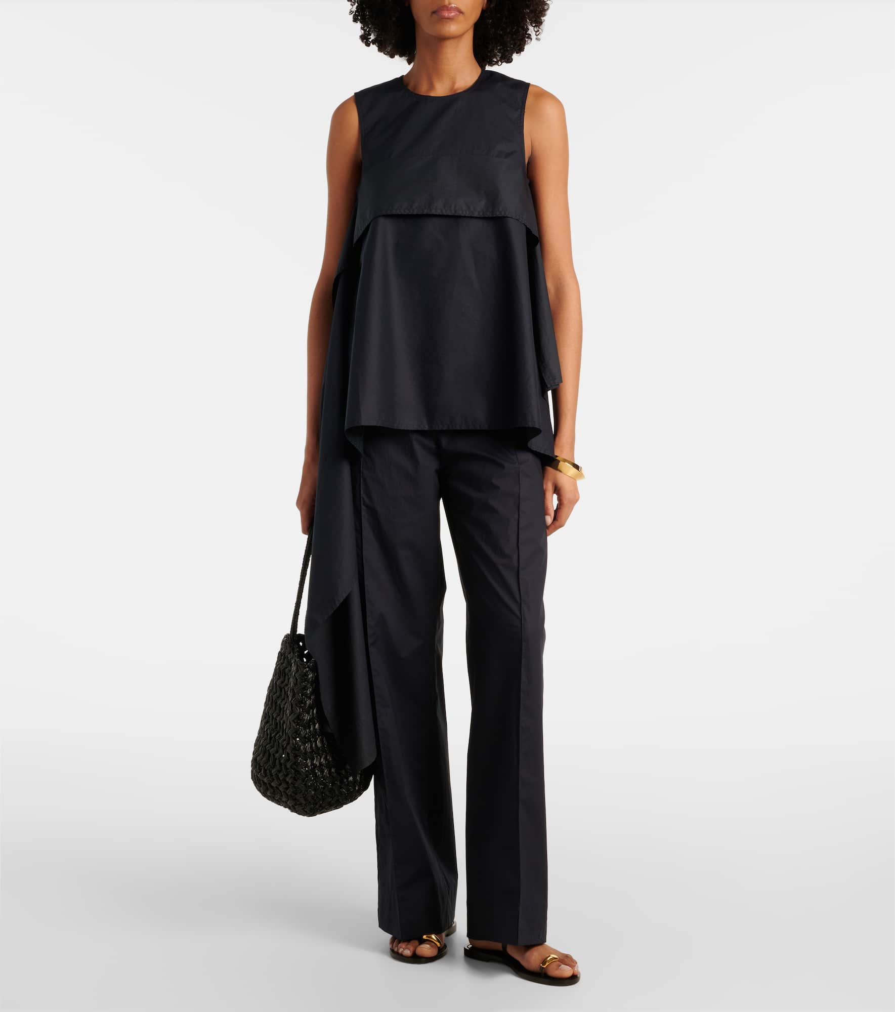 High-rise cotton straight pants - 2