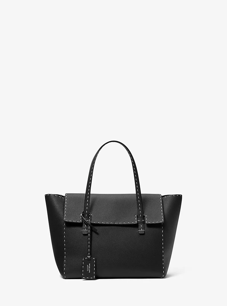 Sophia Hand-Stitched Pebbled Leather Satchel - 1