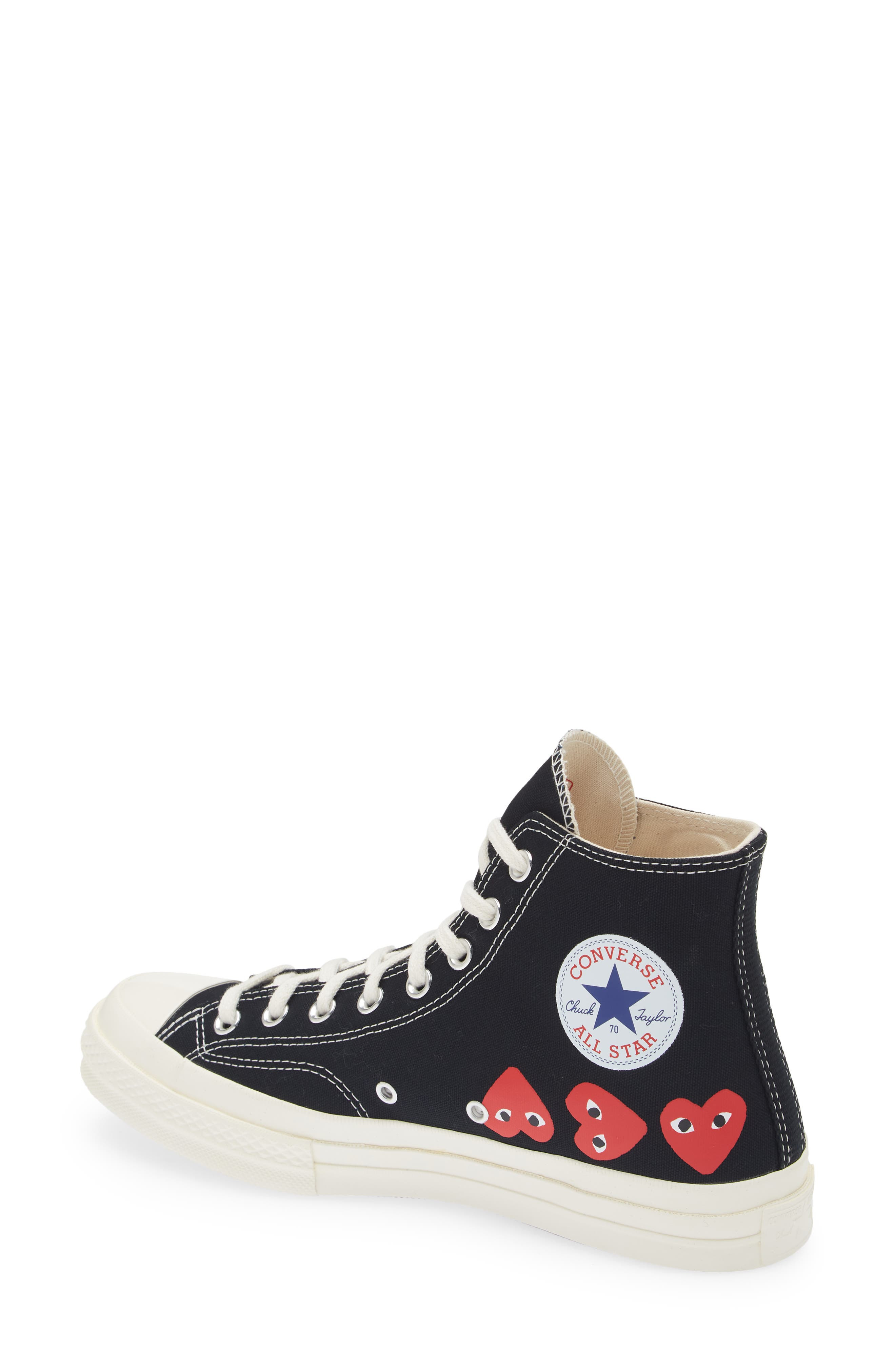 Comme des Garçons PLAY x Converse Gender Inclusive Chuck Taylor® Heart High Top Sneaker in Black at  - 2