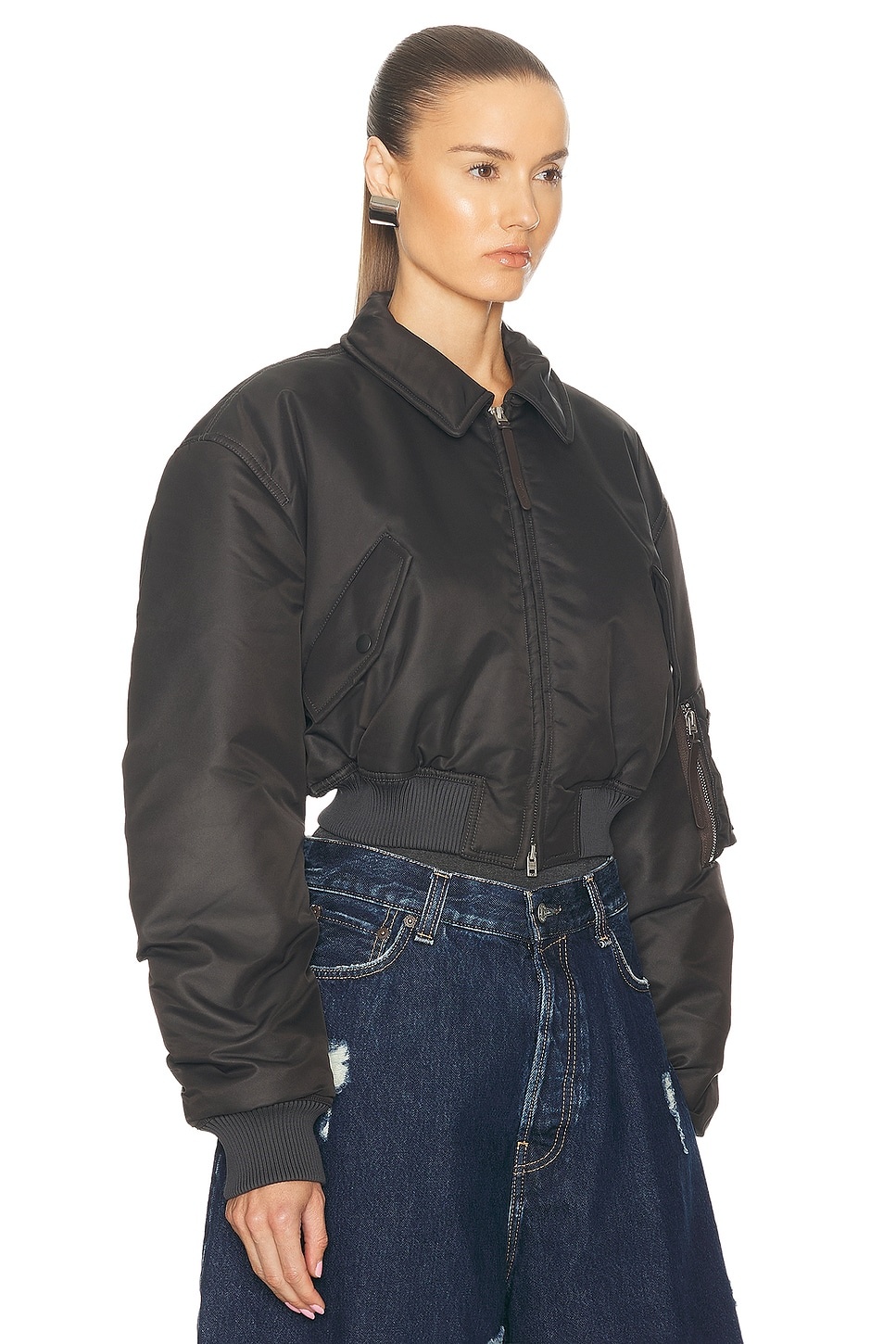 Shiny Nylon Bomber Jacket - 2