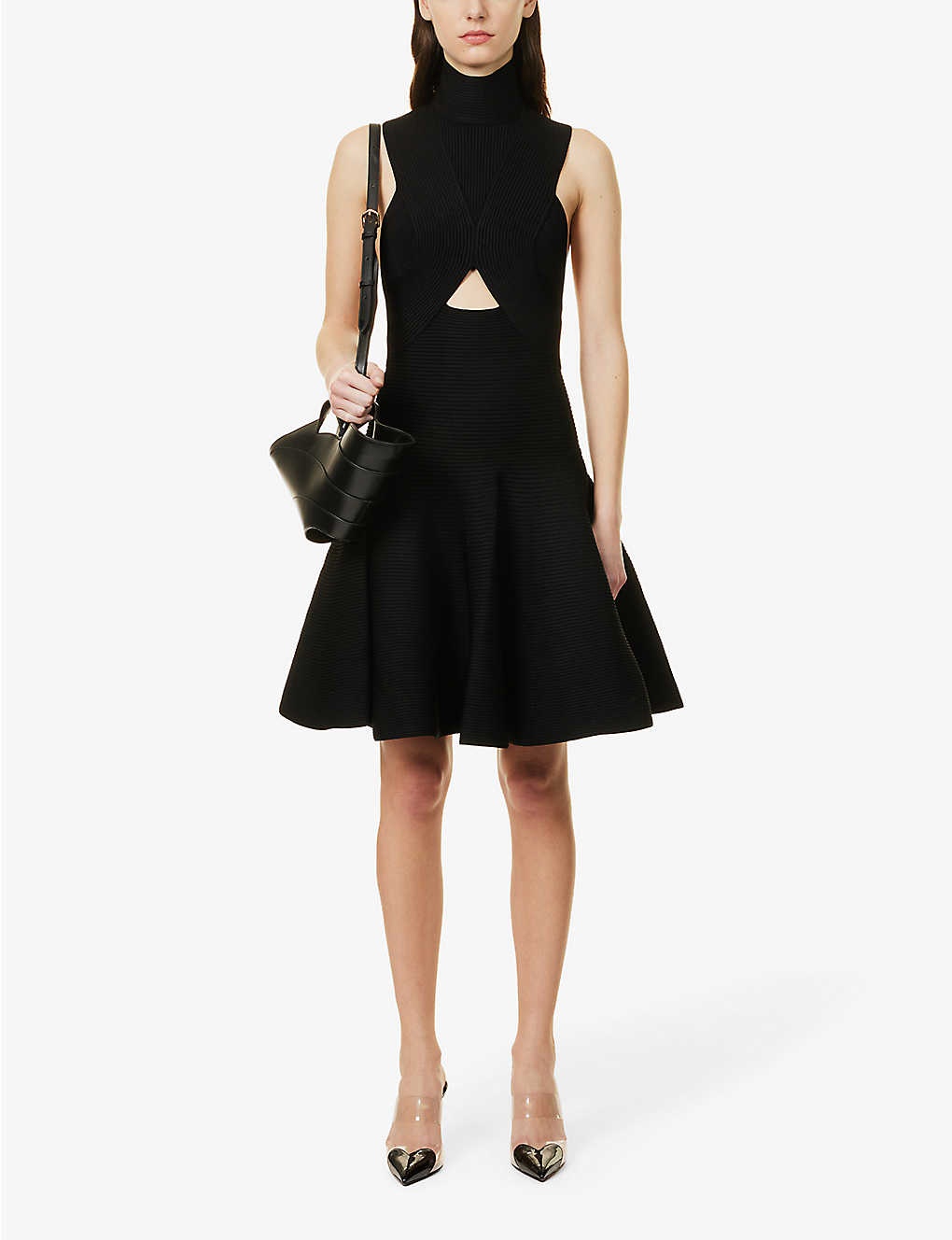 Circular Cutout Mini Dress black - 3