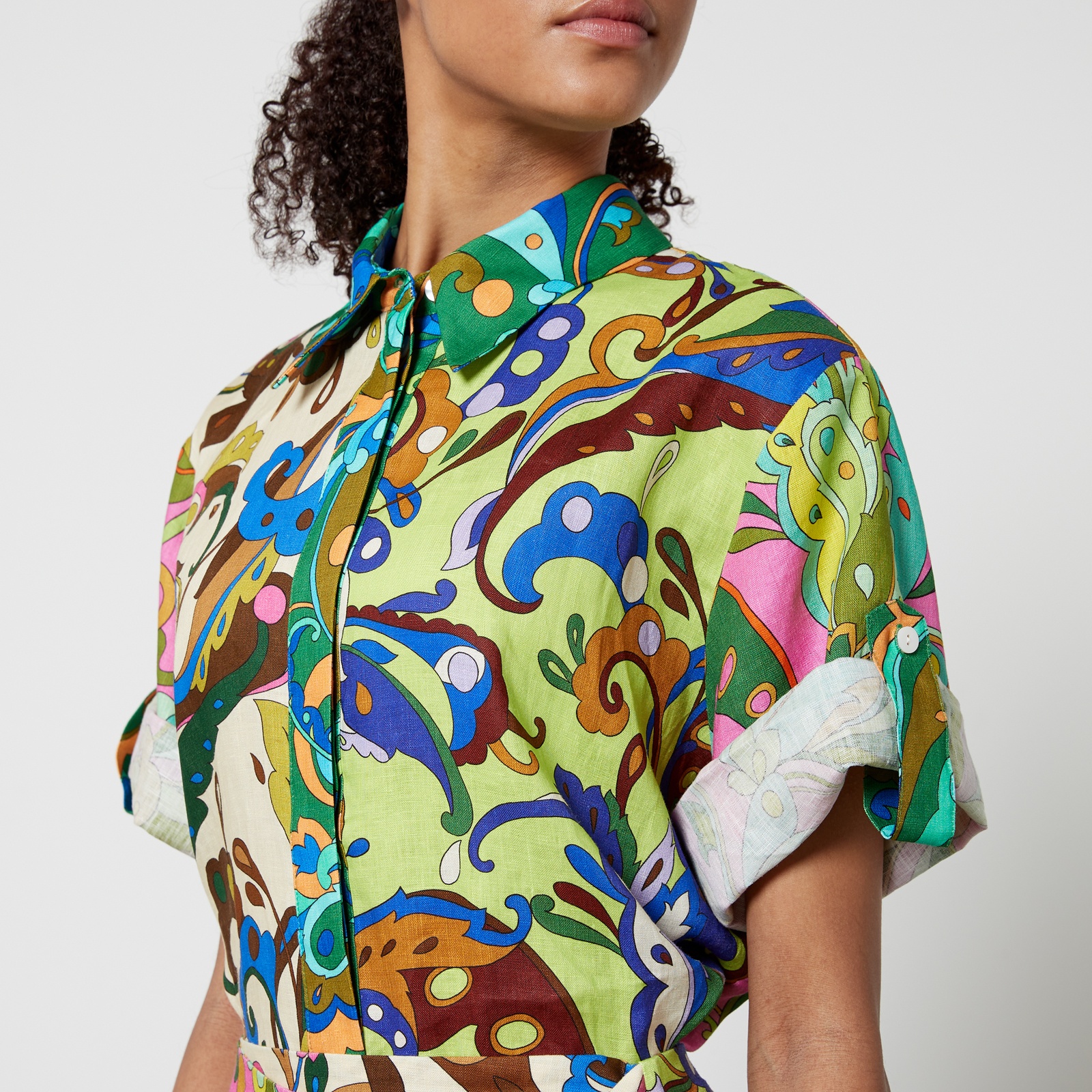 Alemais Yvette Floral-Print Linen Shirt - 4