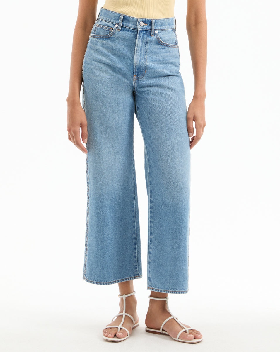 TAYLOR SCALLOPED CROPPED WIDE-LEG JEAN - 3
