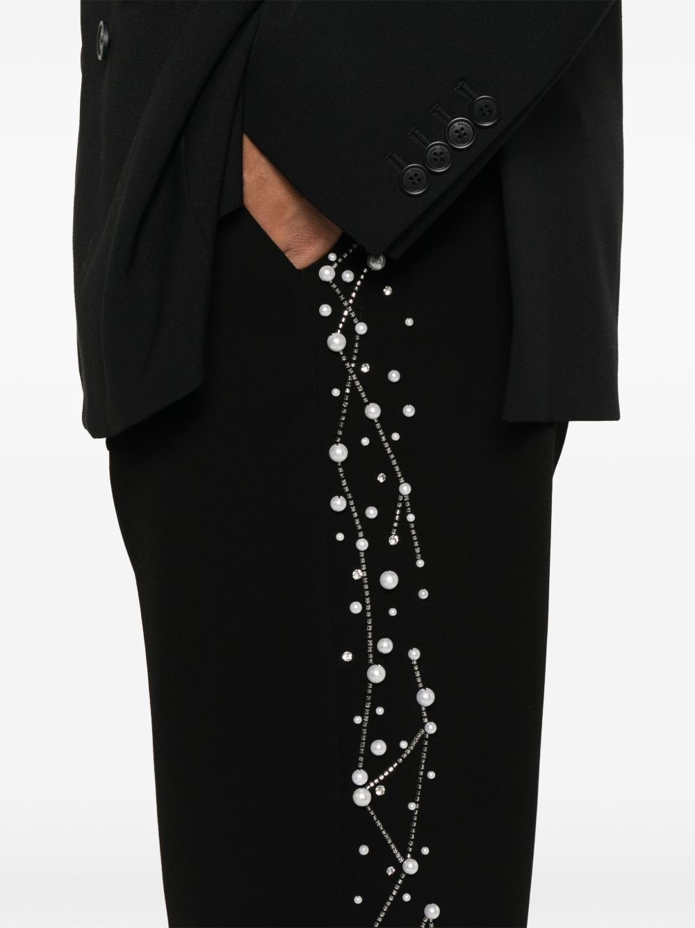 pearl-embellished trousers - 5