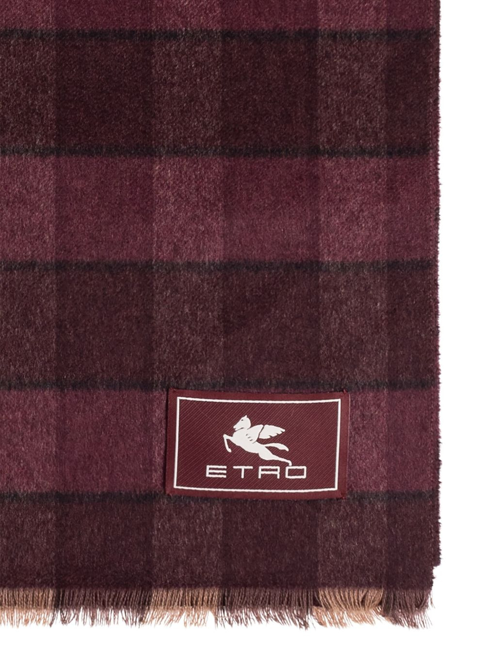 checked wool scarf - 3
