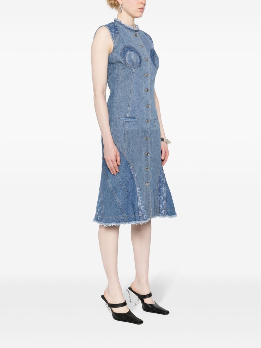 Regenerated denim midi dress - 3