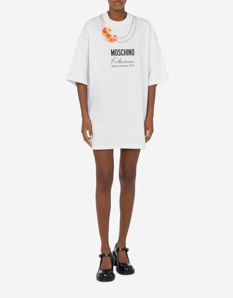 Moschino ORGANIC JERSEY DRESS MOSCHINO BREAKFAST outlook