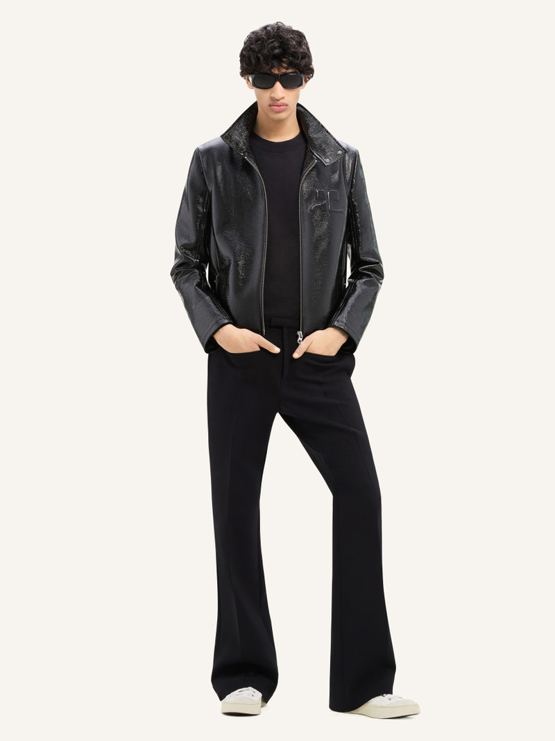 courrèges ZIPPED VINYL BIKER JACKET outlook
