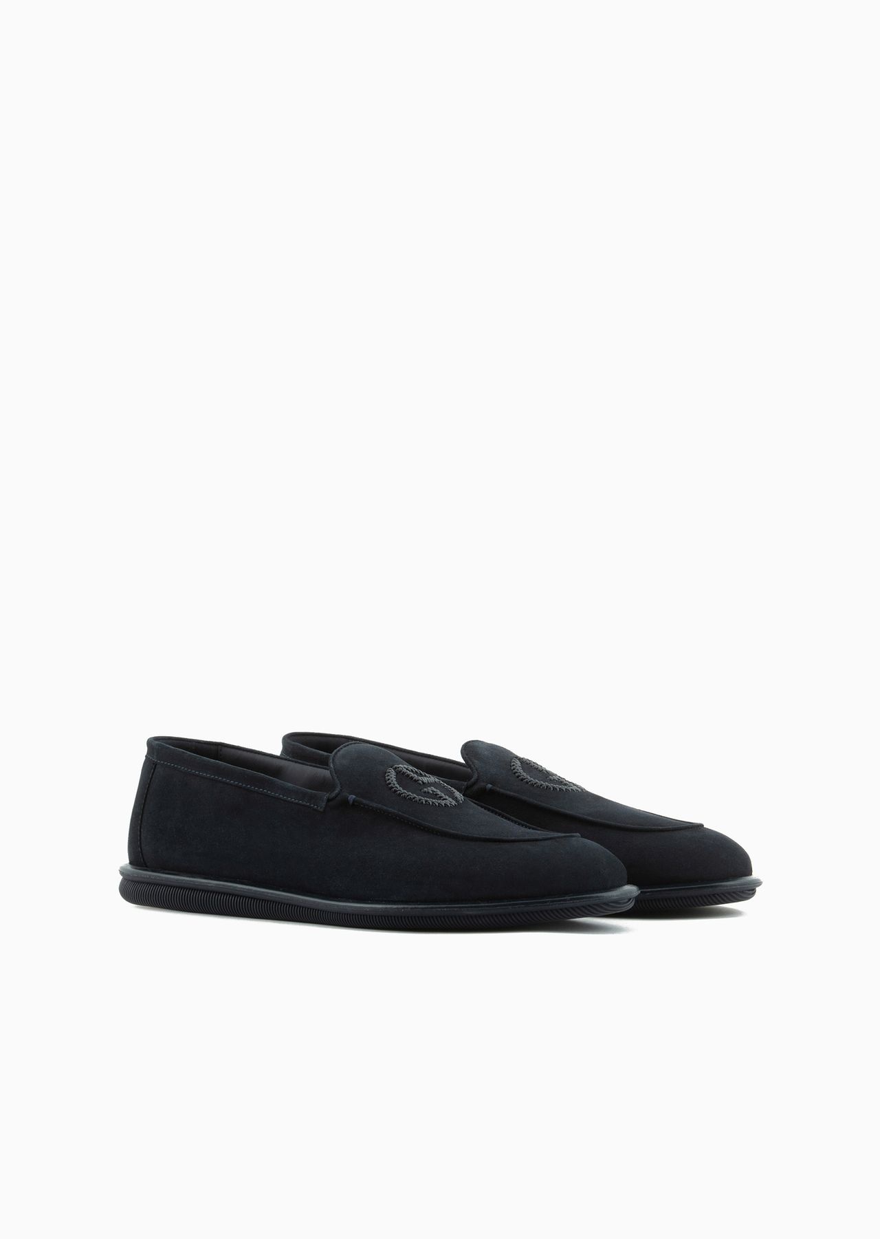 Suede loafers with embroidered logo - 2