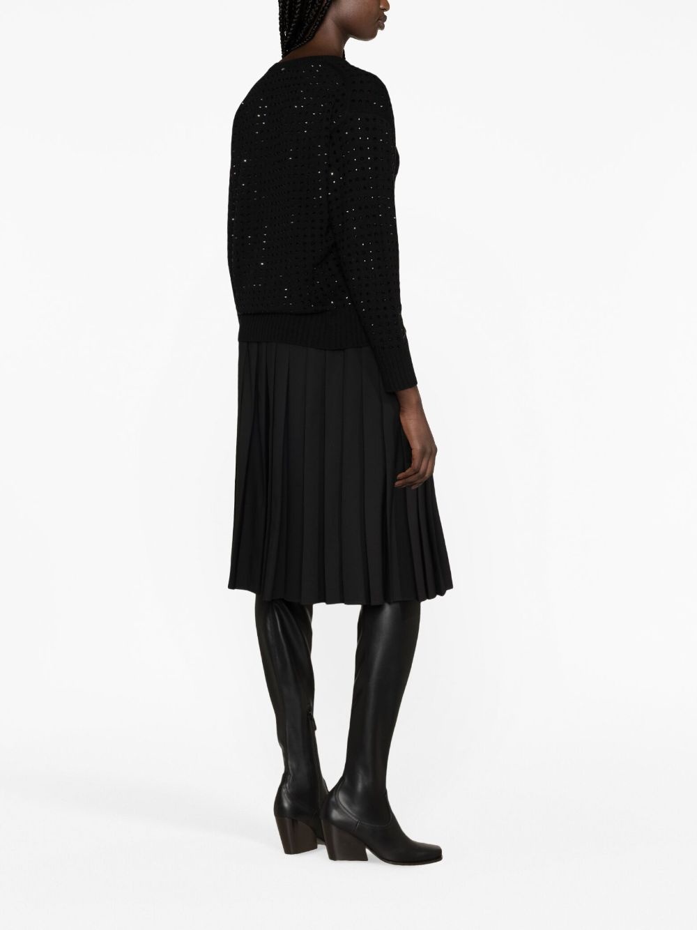 rhinestone-embellished fine-knit jumper - 4
